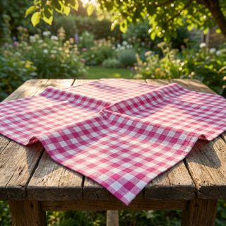 Țesătură din bumbac Check fuchsia