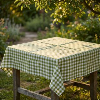 Țesătură din bumbac Check old lime