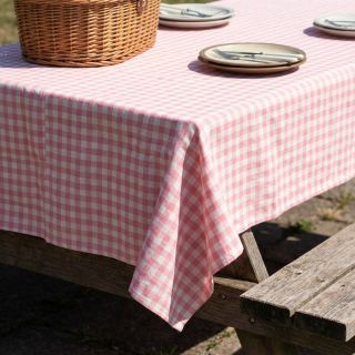 Țesătură din bumbac Check rosa