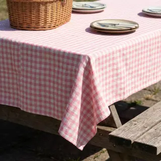 Țesătură din bumbac Check rosa