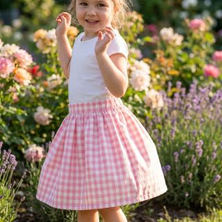 Țesătură din bumbac Check rosa