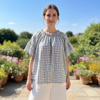 Țesătură din bumbac Check grey