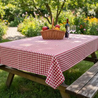 Țesătură din bumbac Check red