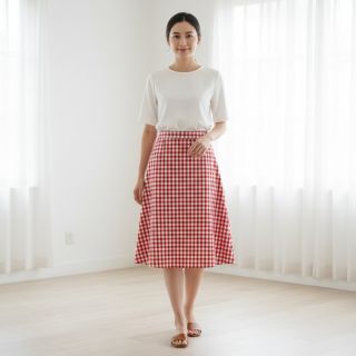 Țesătură din bumbac Check red