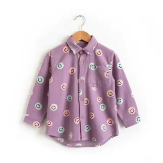 Țesătură din bumbac FLANNEL Happy faces lavender