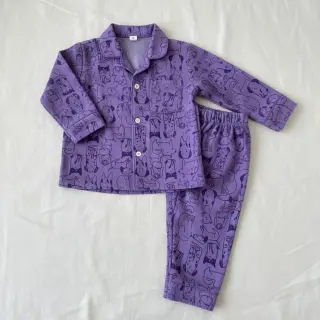 Țesătură din bumbac FLANNEL Dogs purple
