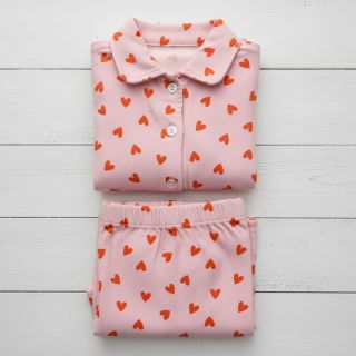 Țesătură din bumbac FLANNEL Hearts pink
