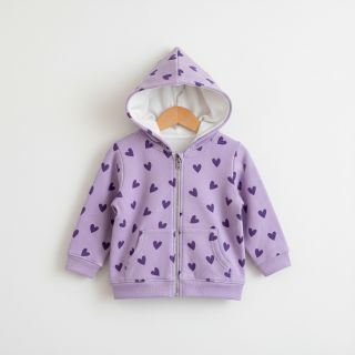 Țesătură din bumbac FLANNEL Hearts lavender