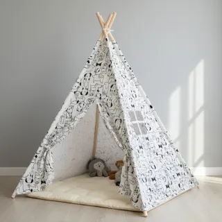 Țesătură din bumbac FLANNEL Dogs off white