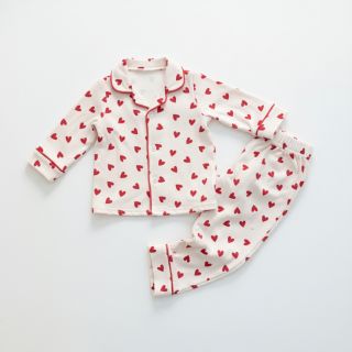 Țesătură din bumbac FLANNEL Hearts off white