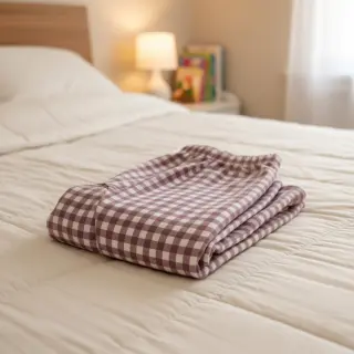 Țesătură din bumbac FLANNEL Check mauve