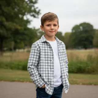 Țesătură din bumbac FLANNEL Check sage