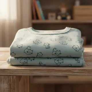 Țesătură din bumbac FLANNEL Cats mint