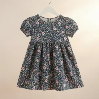 Țesătură din bumbac Flowers Tara navy design B digital print