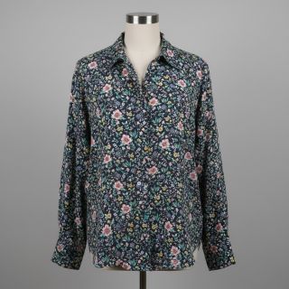 Țesătură din bumbac Flowers Tara navy design B digital print