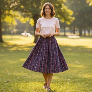 Țesătură din bumbac Motif stripe navy digital print