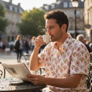 Țesătură din bumbac Motif off white digital print