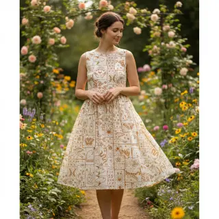 Țesătură din bumbac Boho off white