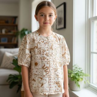 Țesătură din bumbac Boho off white