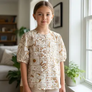 Țesătură din bumbac Boho off white