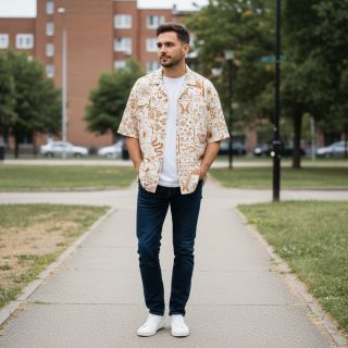 Țesătură din bumbac Boho off white