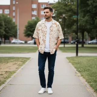 Țesătură din bumbac Boho off white