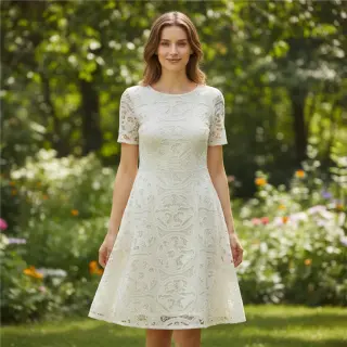 Țesătură din bumbac EMBROIDERY Blanchette design A
