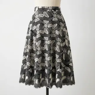Țesătură din bumbac EMBROIDERY Amia black