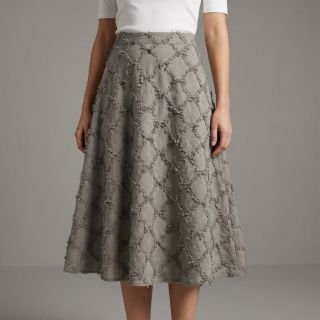 Țesătură din bumbac cu in Vintage Fringe Diamonds grey