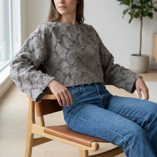 Țesătură din bumbac cu in Vintage Fringe Diamonds grey