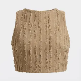 Țesătură din bumbac cu in Vintage Fringe Stripe naturals