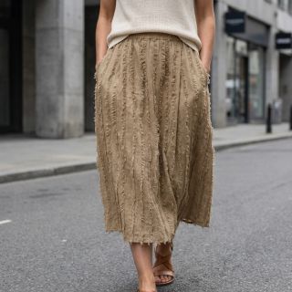 Țesătură din bumbac cu in Vintage Fringe Stripe naturals