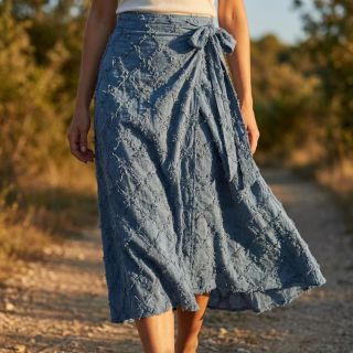 Țesătură din bumbac cu in Vintage Fringe Diamonds blue