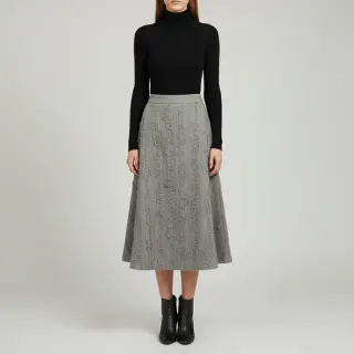 Țesătură din bumbac cu in Vintage Fringe Stripe grey