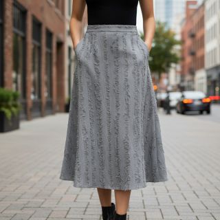 Țesătură din bumbac cu in Vintage Fringe Stripe grey