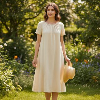 Țesătură din bumbac cu in PREMIUM sand