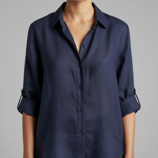 Țesătură din bumbac cu in PREMIUM dark blue