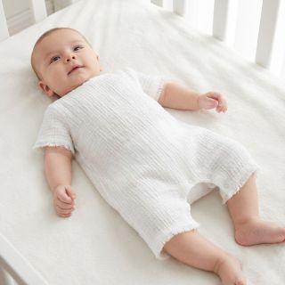 Țesătură din bumbac STRETCH Baby white