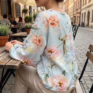 Țesătură din bumbac SATIN Oahu green digital print