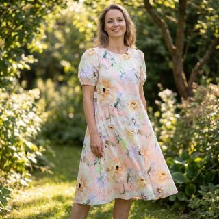 Țesătură din bumbac SATIN Oahu pink digital print