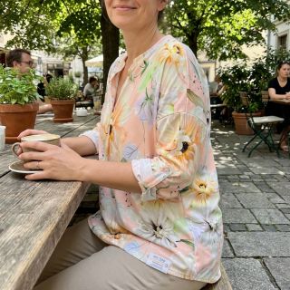 Țesătură din bumbac SATIN Oahu pink digital print