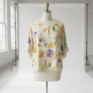 Țesătură din bumbac SATIN Hawaii yellow digital print