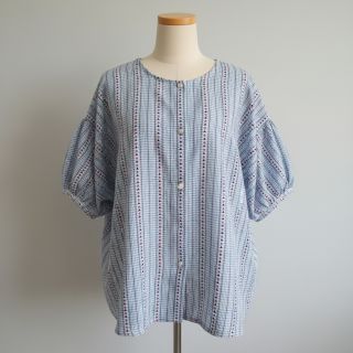 Țesătură din bumbac JACQUARD Hearts light blue