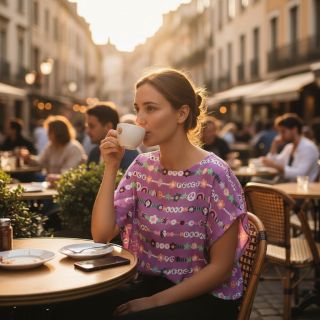 Țesătură din bumbac Love dream mauve