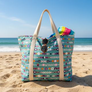 Țesătură din bumbac Love dream light petrol