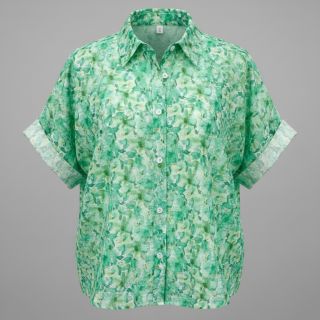 Țesătură din bumbac EMBROIDERY Viola green digital print