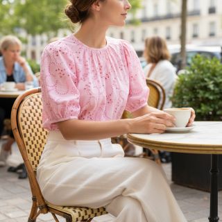 Țesătură din bumbac VOILE Puffy light pink