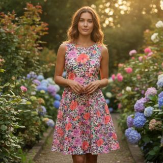 Țesătură din bumbac Expession flowers digital print