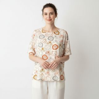 Țesătură din bumbac Safari animals ecru