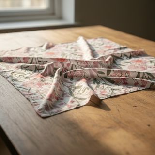 Țesătură din bumbac Meadow white digital print